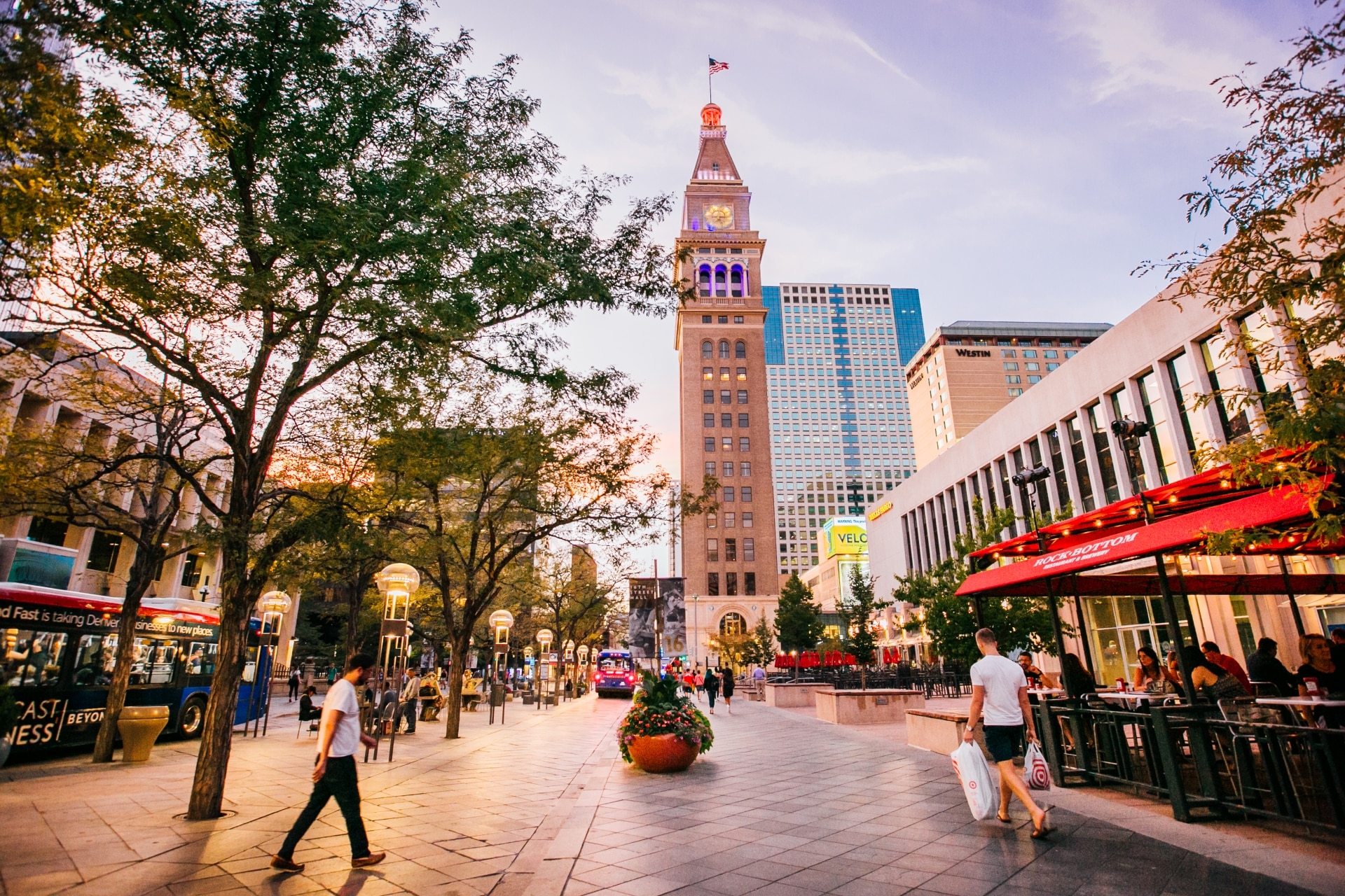 16th Street Mall in Denver showing shopping mall