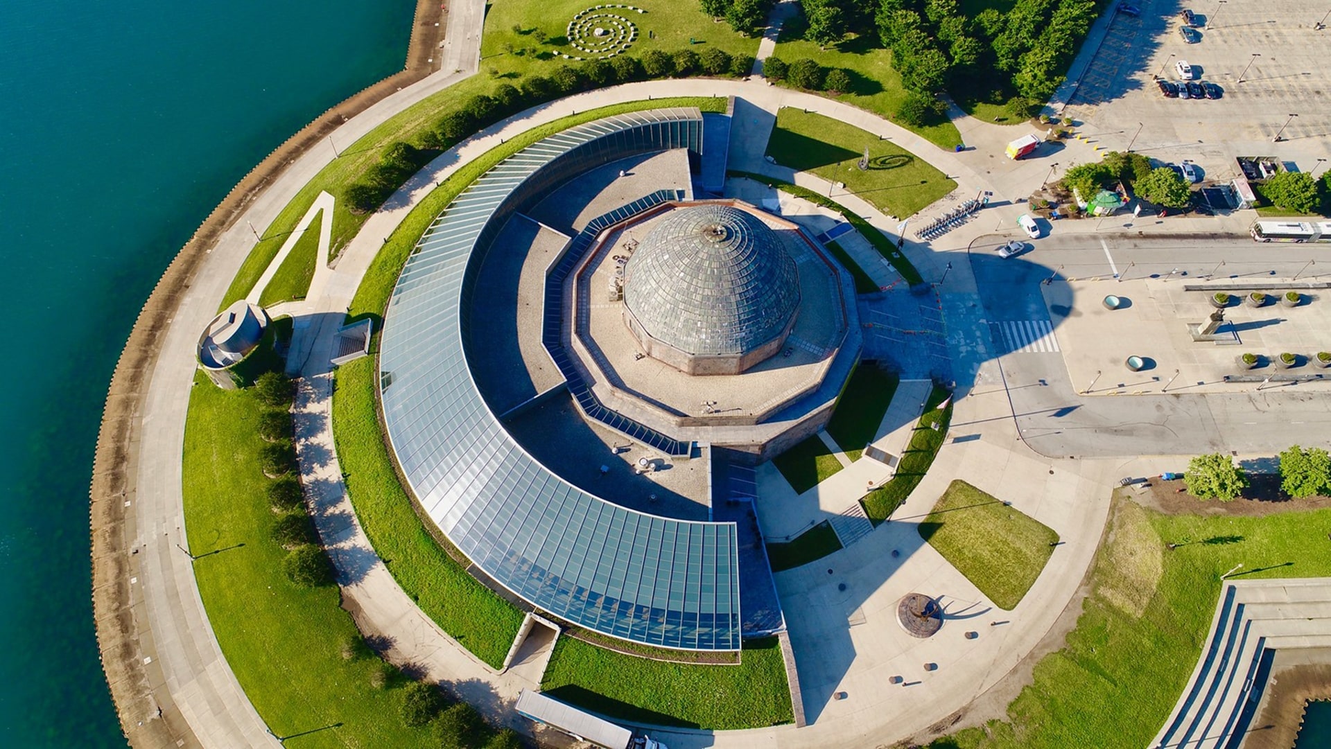 Adler Planetarium Chicago Aerial view