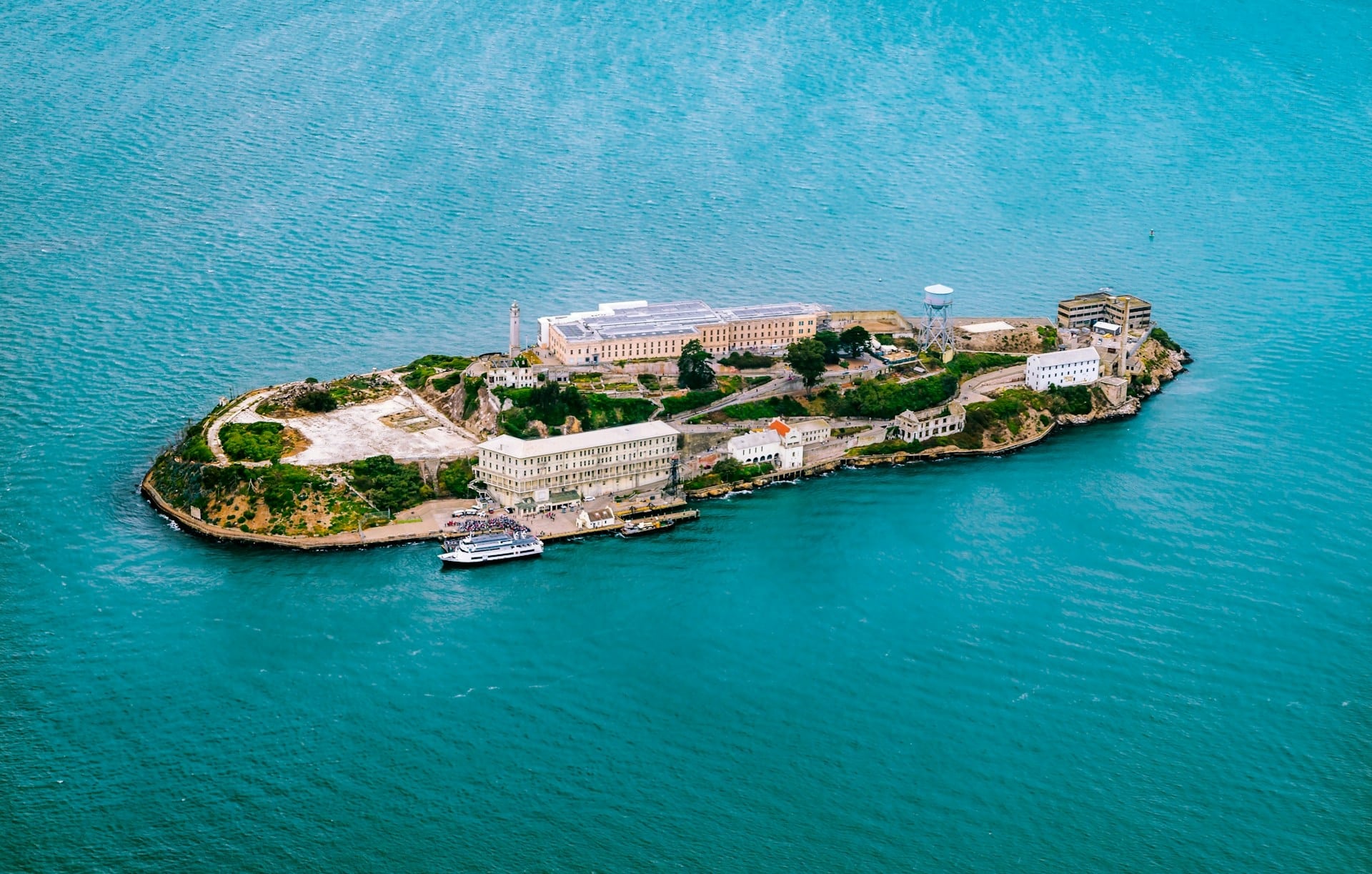 Aerial view of Alcatraz Island, San Francisco