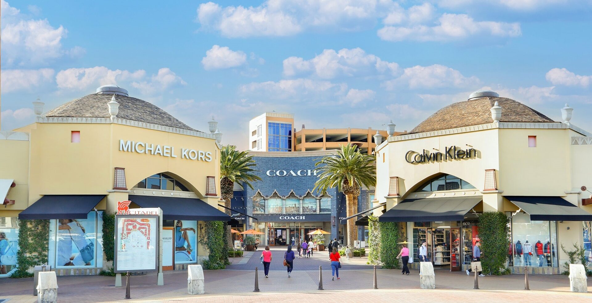 Entering Citadel Outlet Shopping Center in Los Angeles
