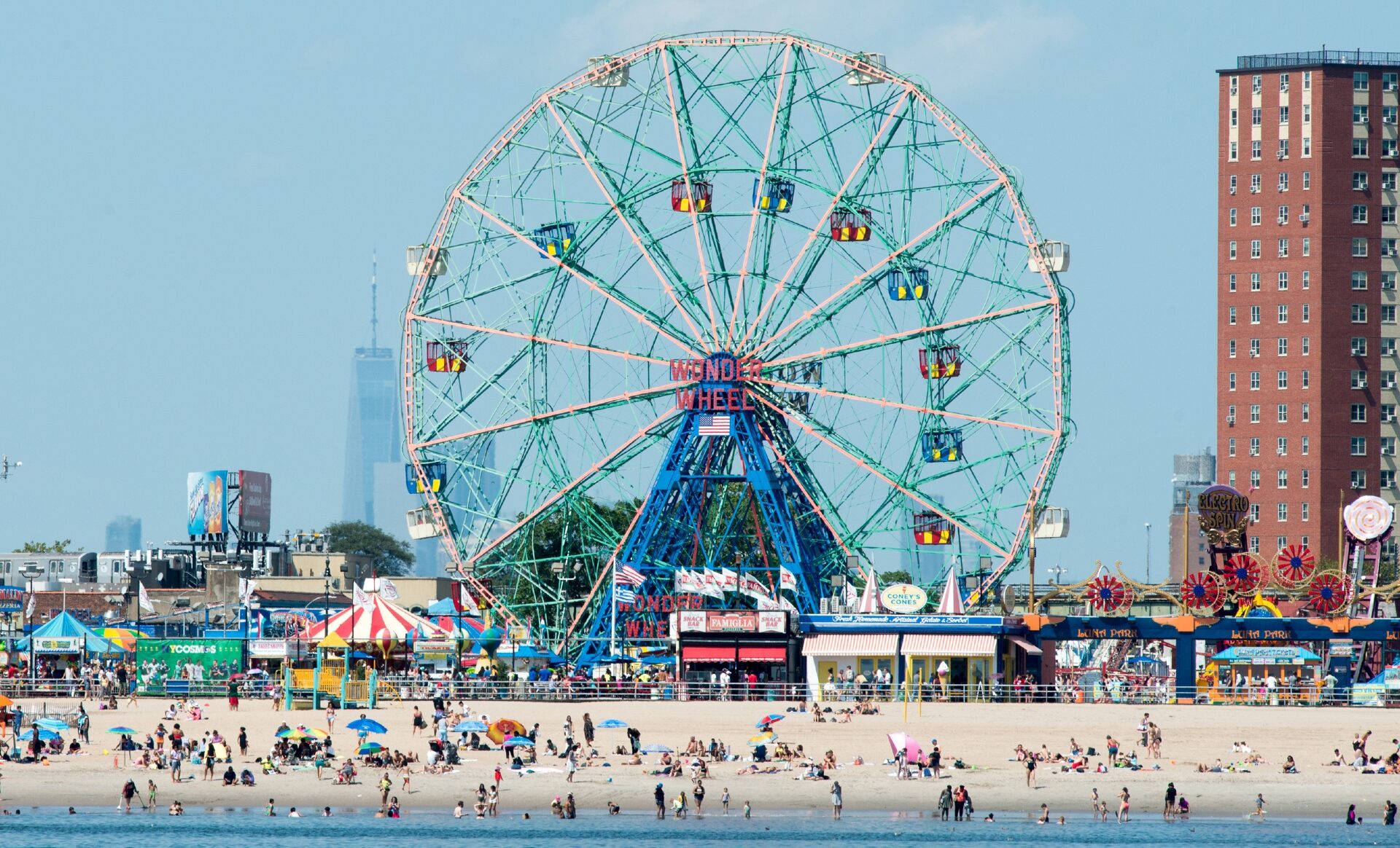 Coney Island beach & Ferris wheel