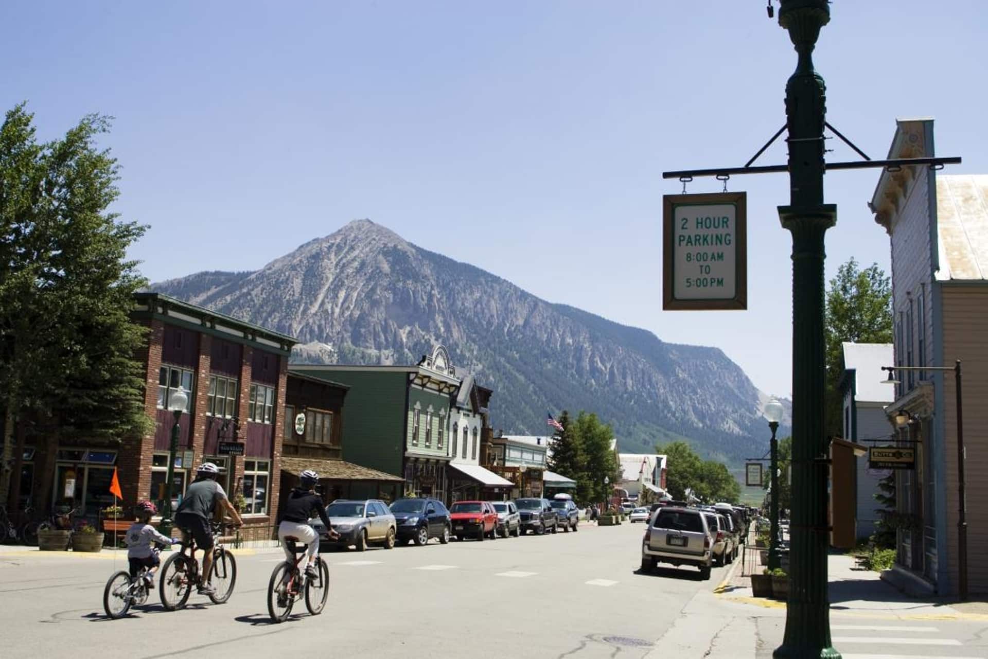 Crested Butte sunny day in quaint town of Colorado