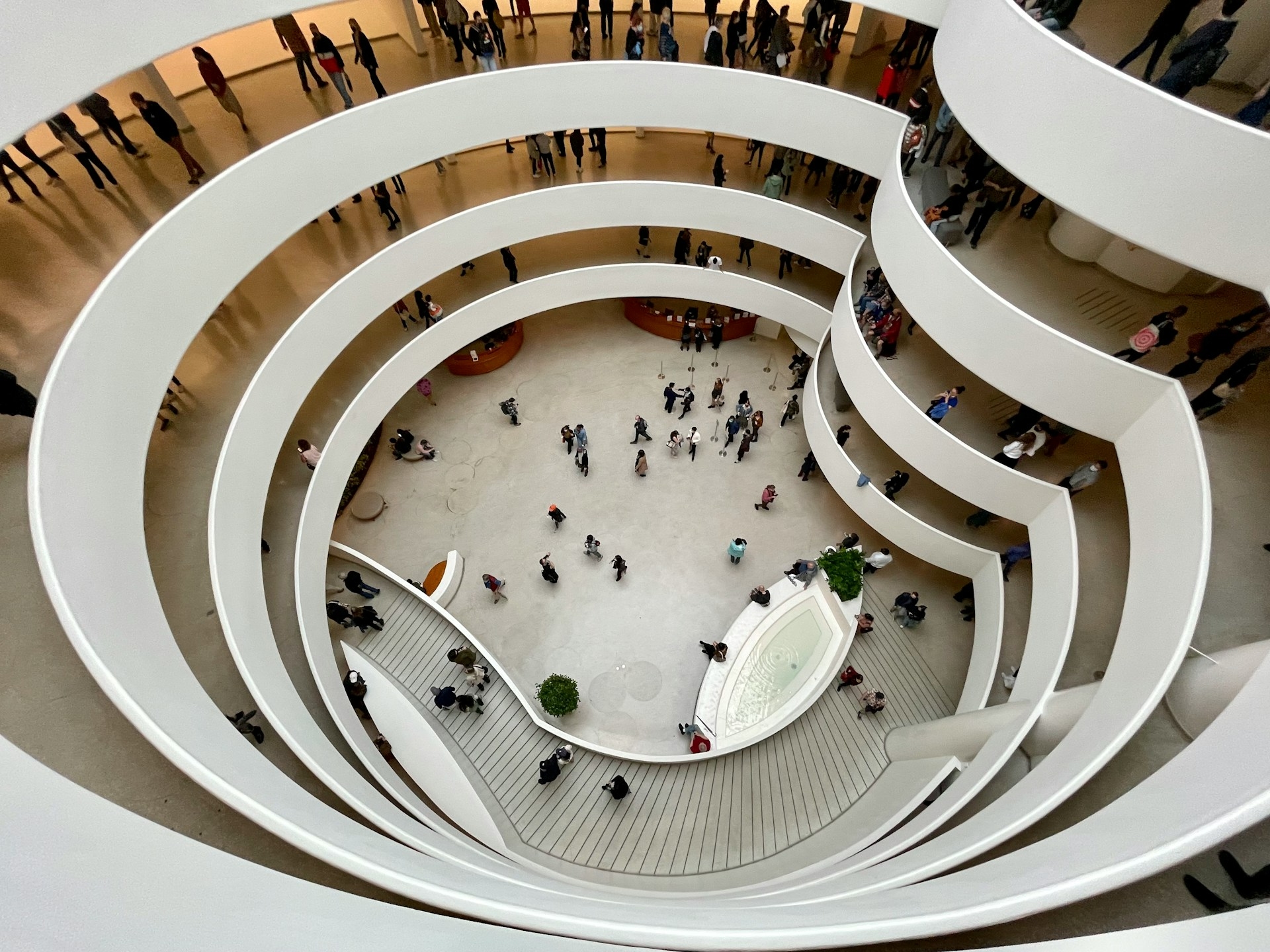 Guggenheim Museum interior view looking down different levels