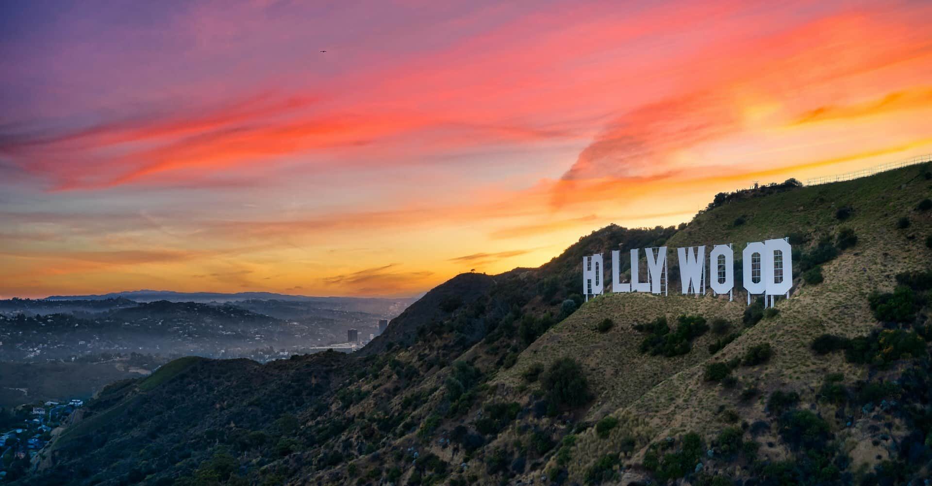 Hollywood Sign at sunset