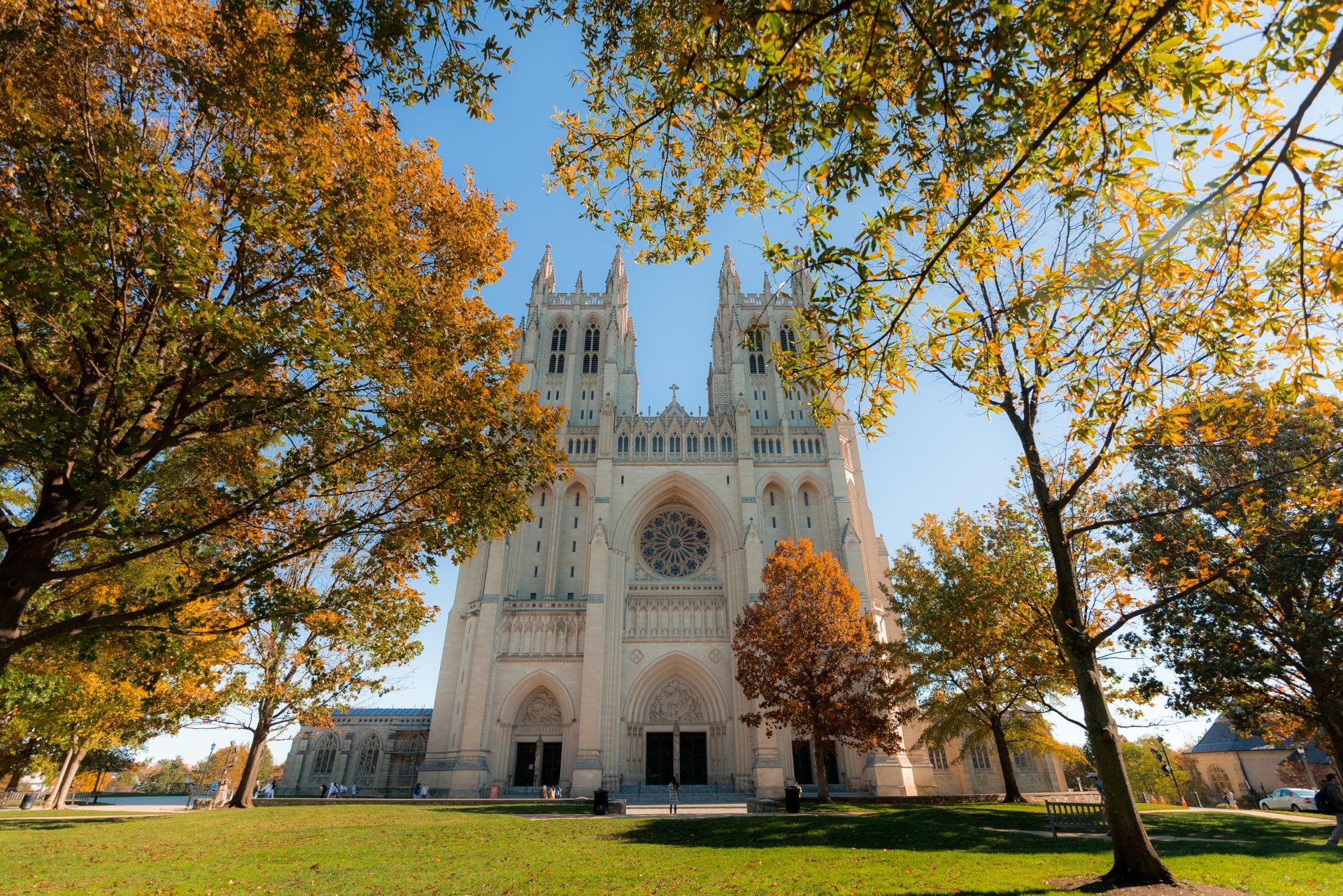 External view of the National Cathedral in Washington, DC