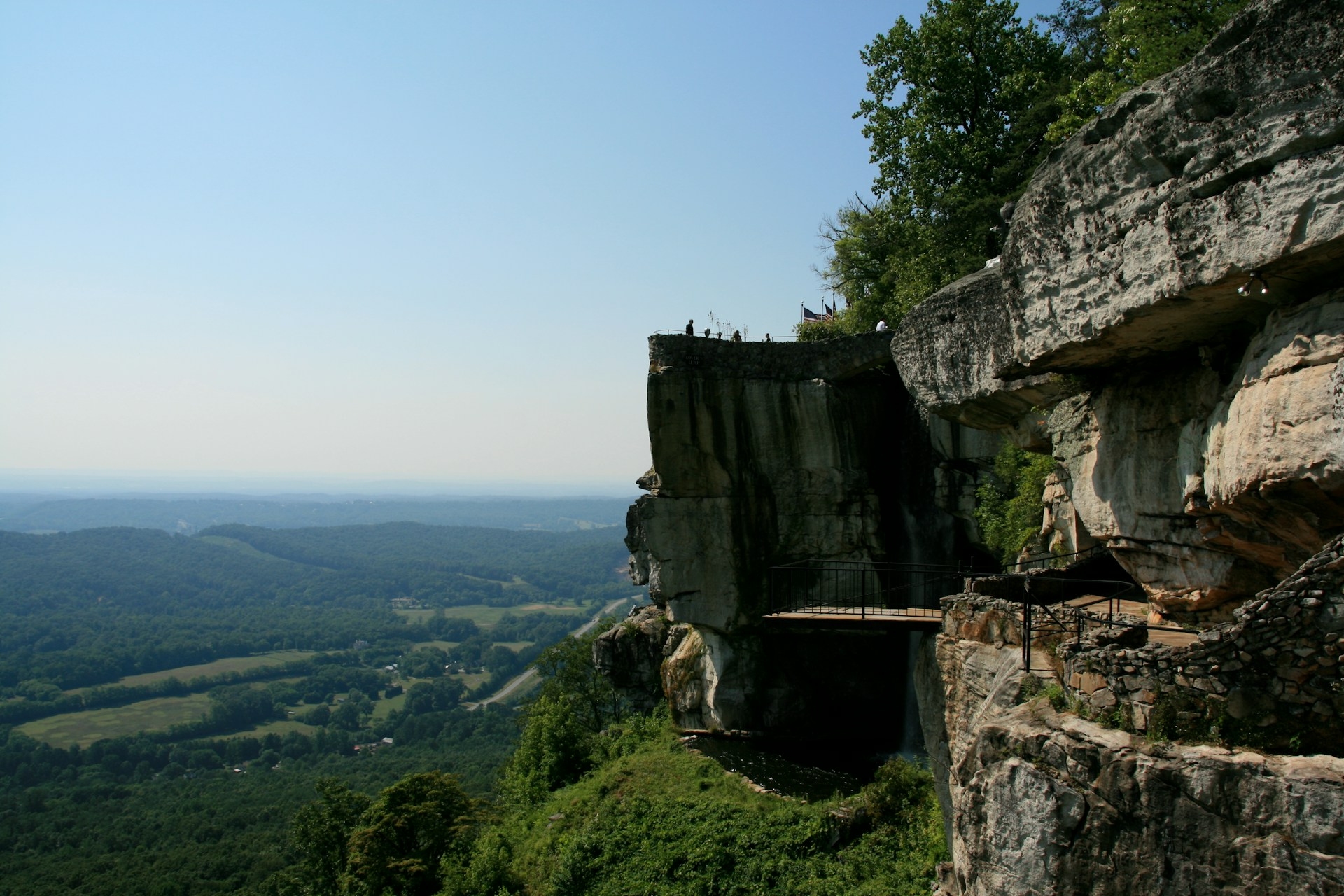 Rock City Garden view over Tennessee showing viewing platform