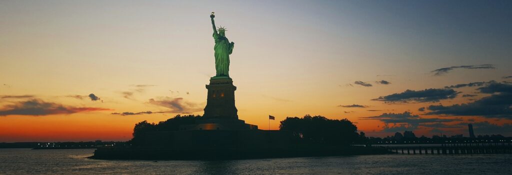 Statue of Liberty at Sunset