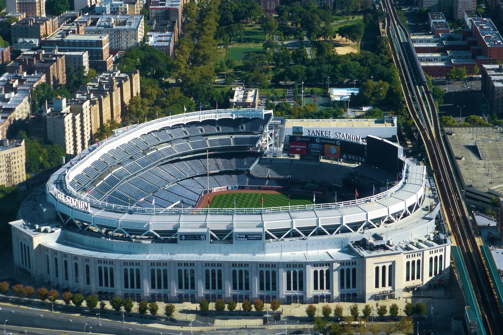 Aerial view of Yankee Stadium NYC