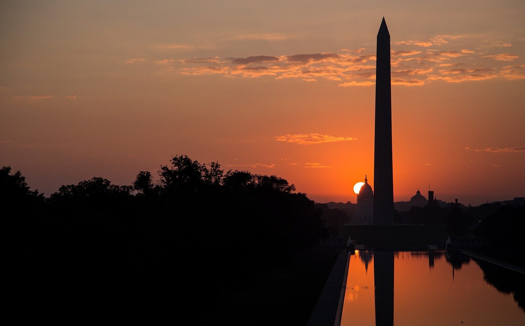Washington-monument stunning sunset in Washington