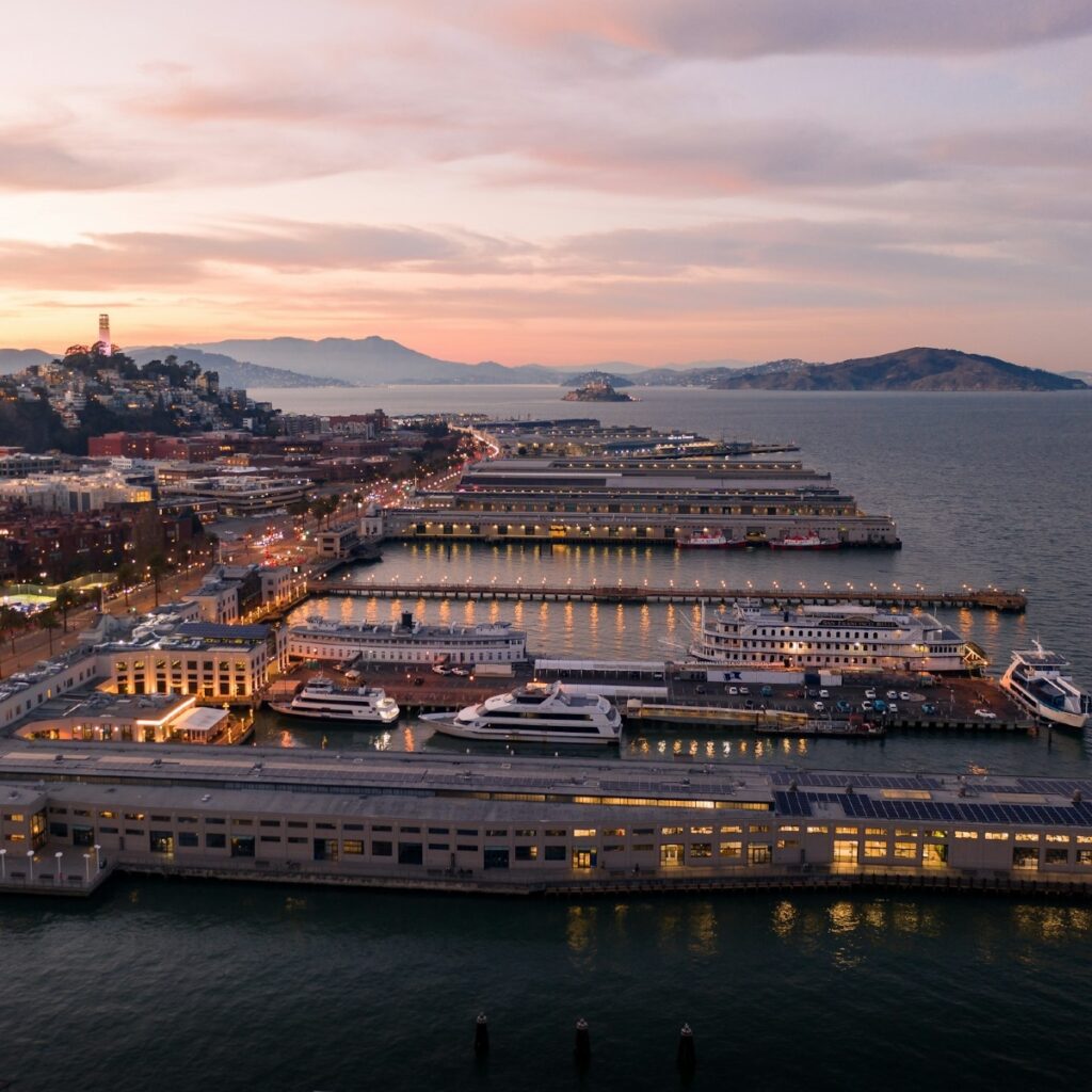 Pier_Alcatraz & Coit tower great view of San Francisco