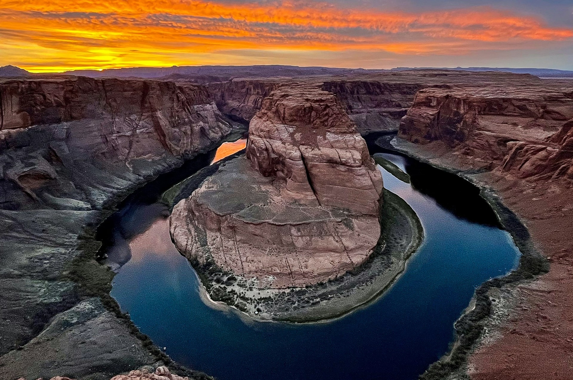 Horseshoe Bend stunning view of very unique part of Arizona at sunset