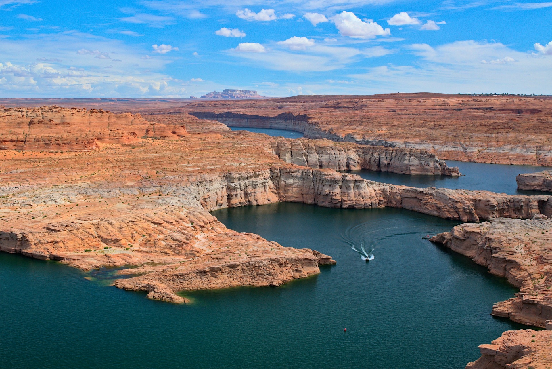 Lake Powell stunning ariel view that is a water reservoir