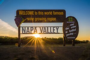Napa Valley sign in California