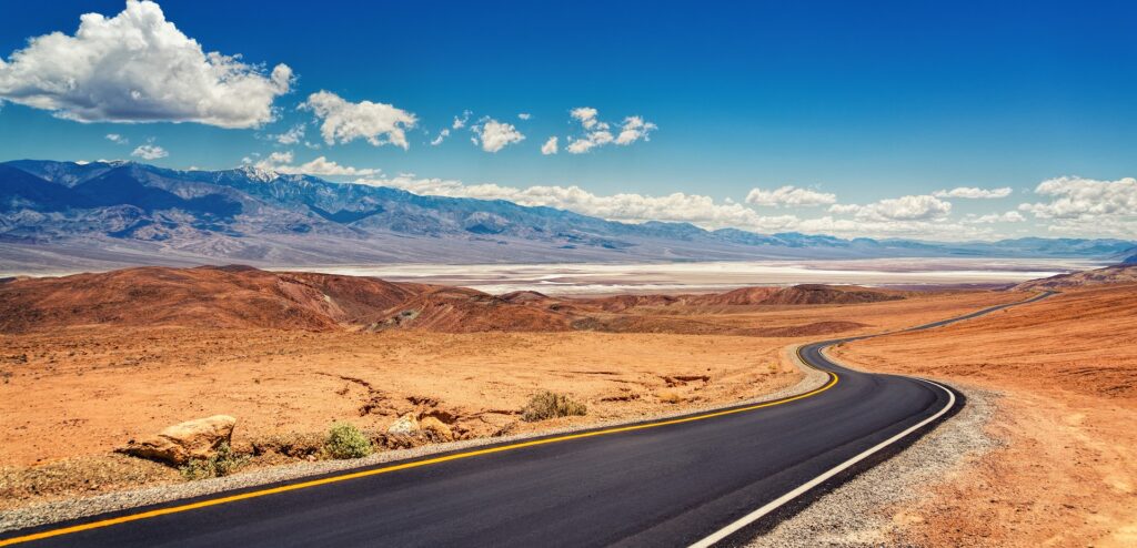 Road Trip CA Death Valley long open road