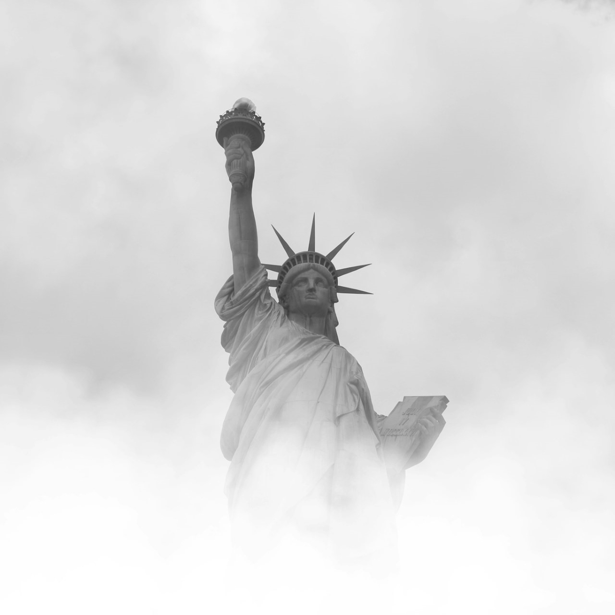 Statue of Liberty in black & white