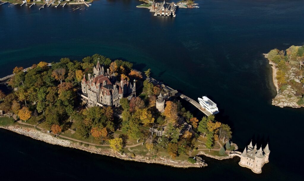 Thousand Island NY STATE arial view of one of the islands