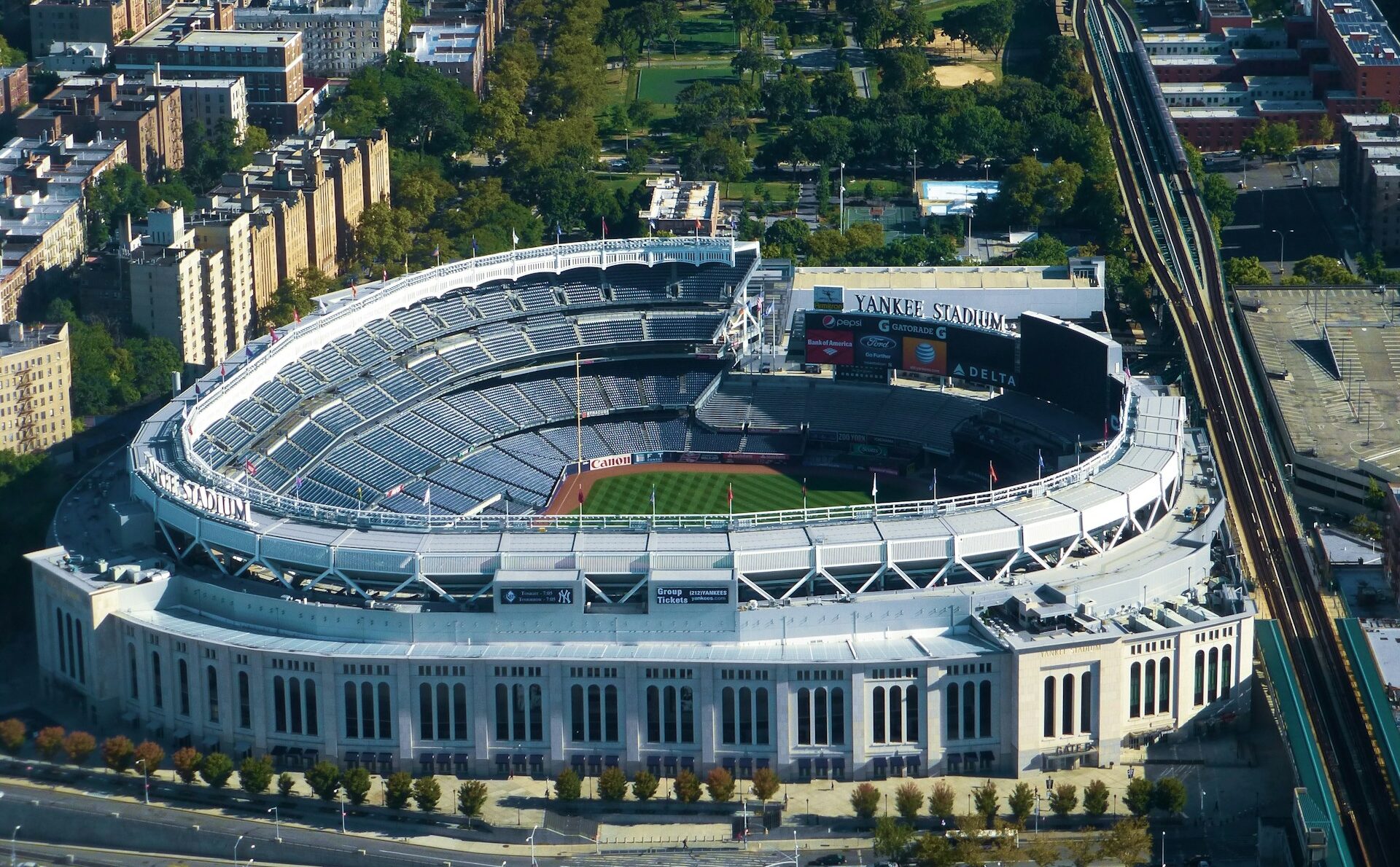 Yankee Stadium Tour outside arial view of stadium
