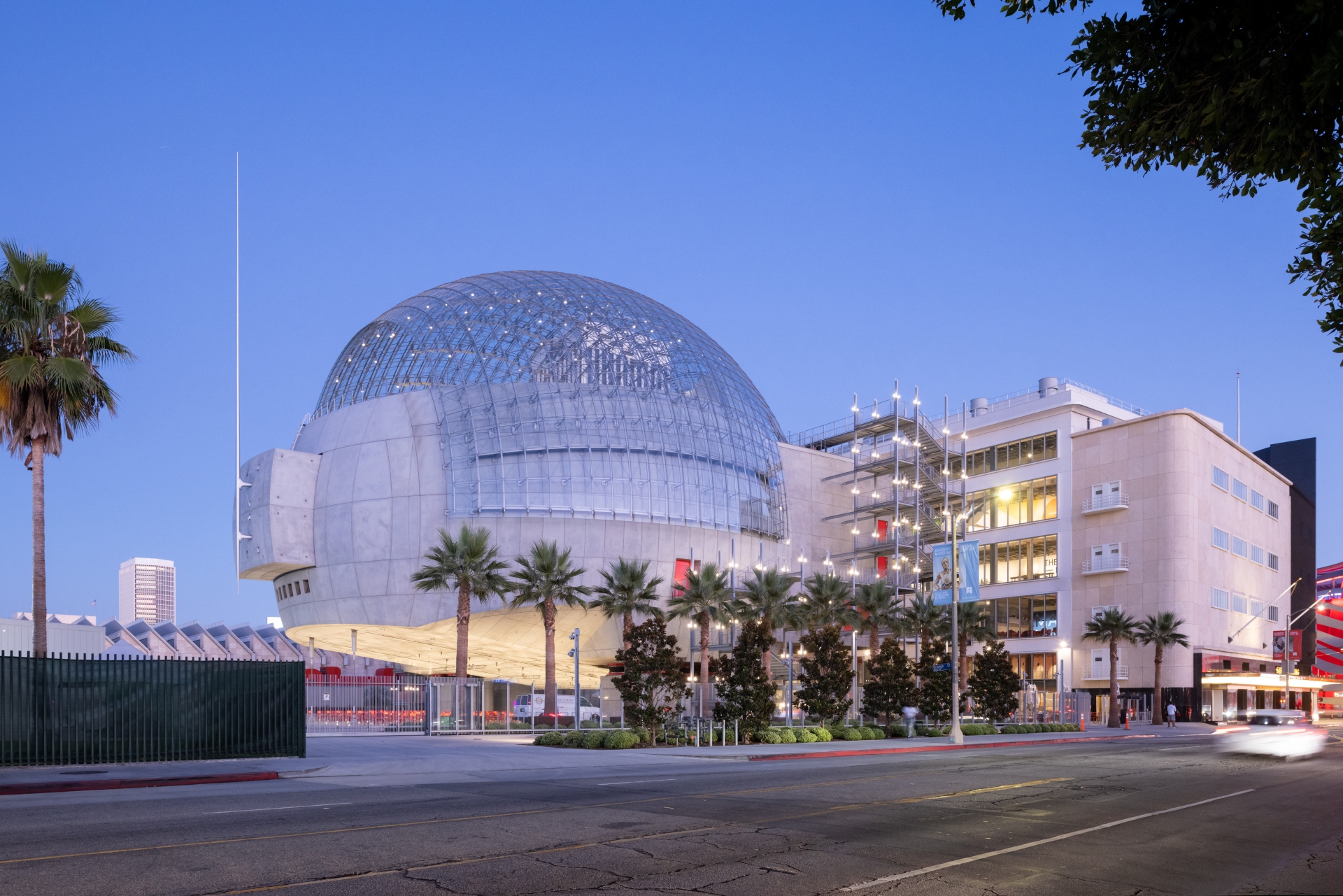Exterior view of the Academy Museum of Motion Pictures