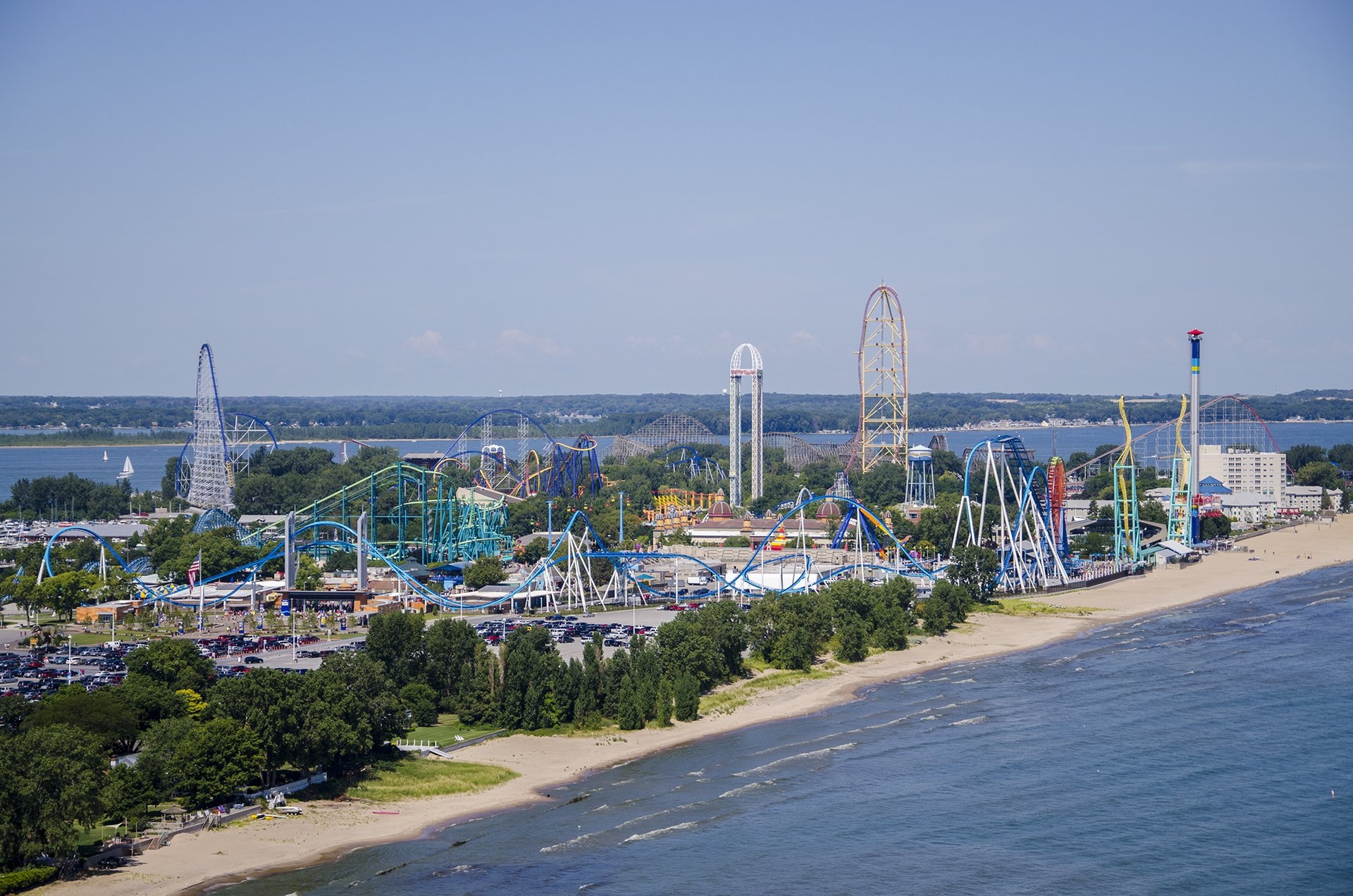 Aerial view of Cedar Point Ohio