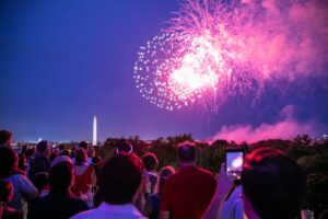 July 4th fireworks over the Washington Monument