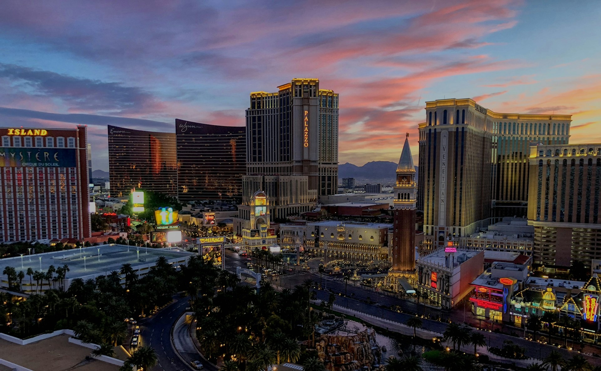 Las Vegas Strip where the formula 1 races every year