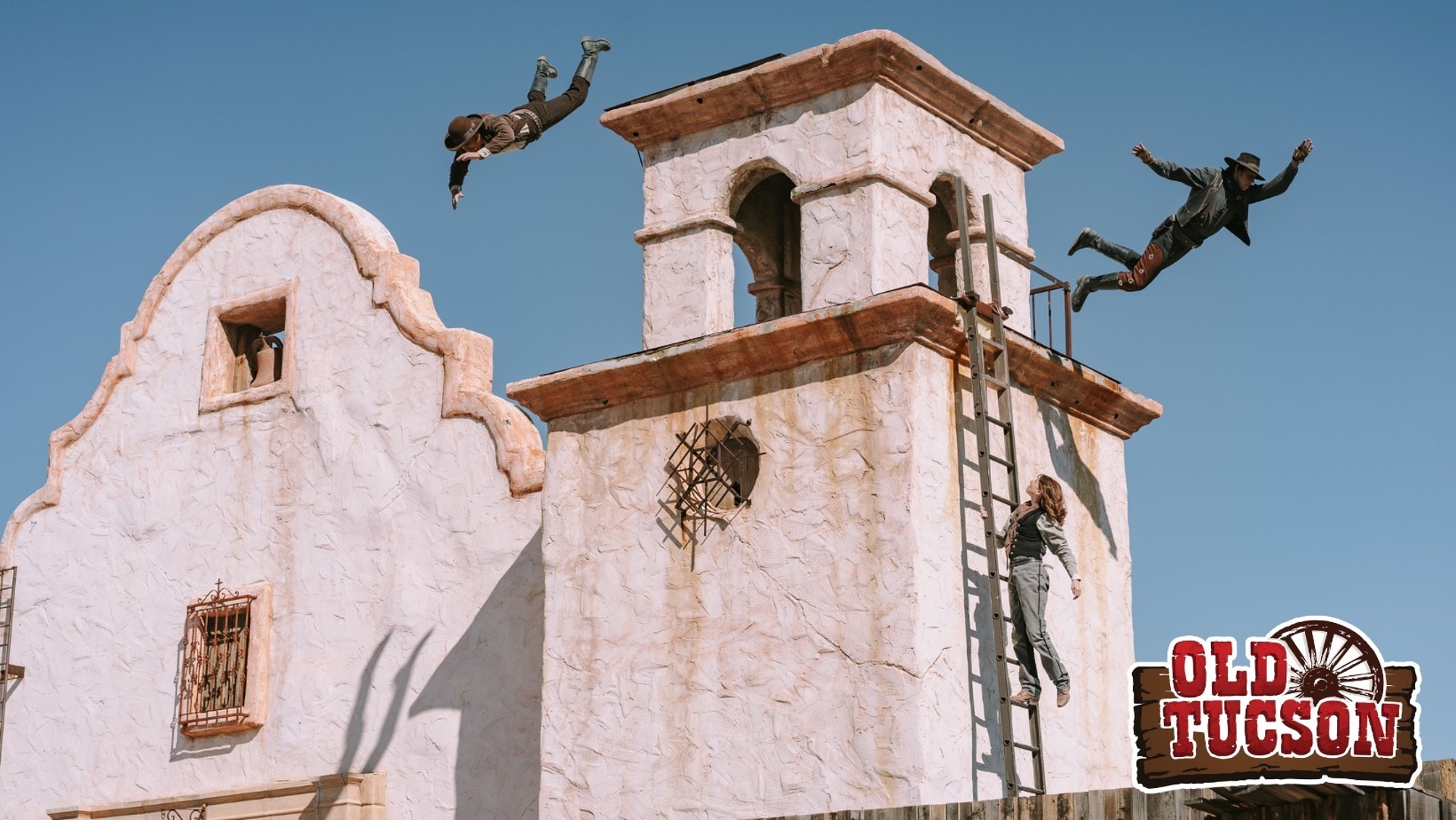 Flying trio at the Old Tucson Movie Studios