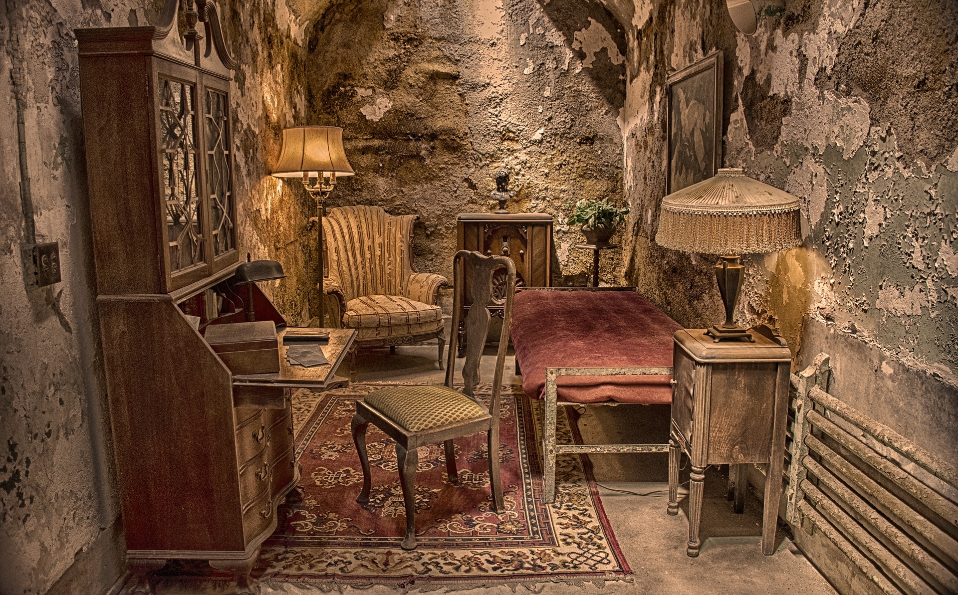 Eastern State Penitentiary showing Al Capone Cell a luxury in it's day