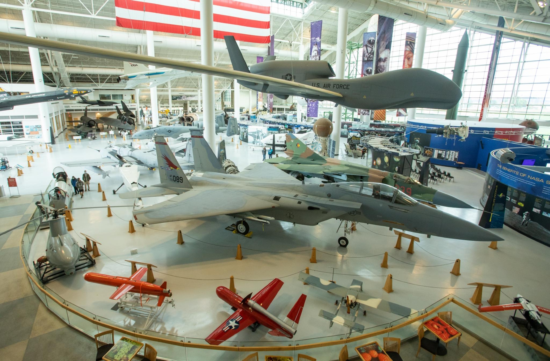 Evergreen Aviation Space Museum with an array of vintage planes
