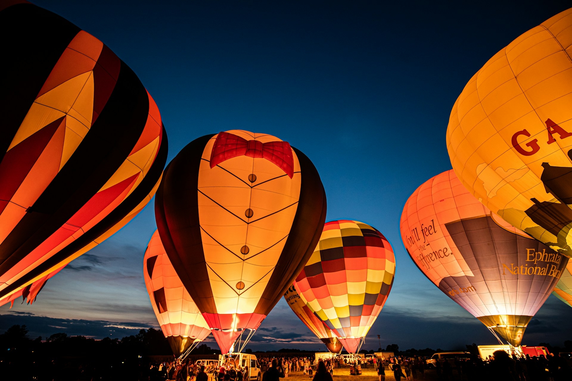 Hot Air Ballooning Pennsylvania USA night view