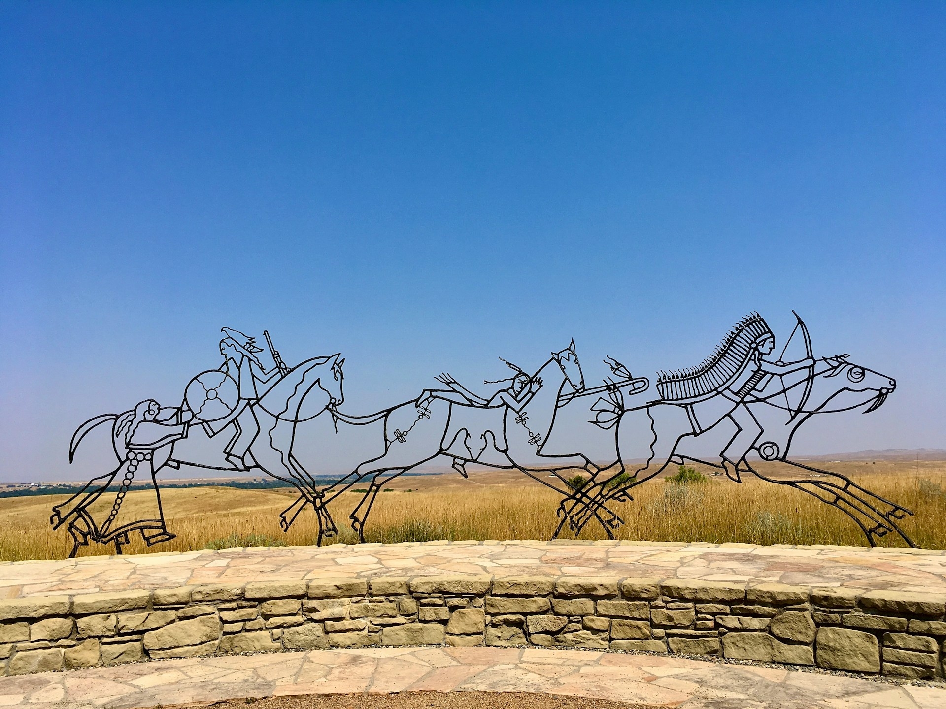 Little Bighorn battlefield & Monument Montana with the long pale grasses in the background