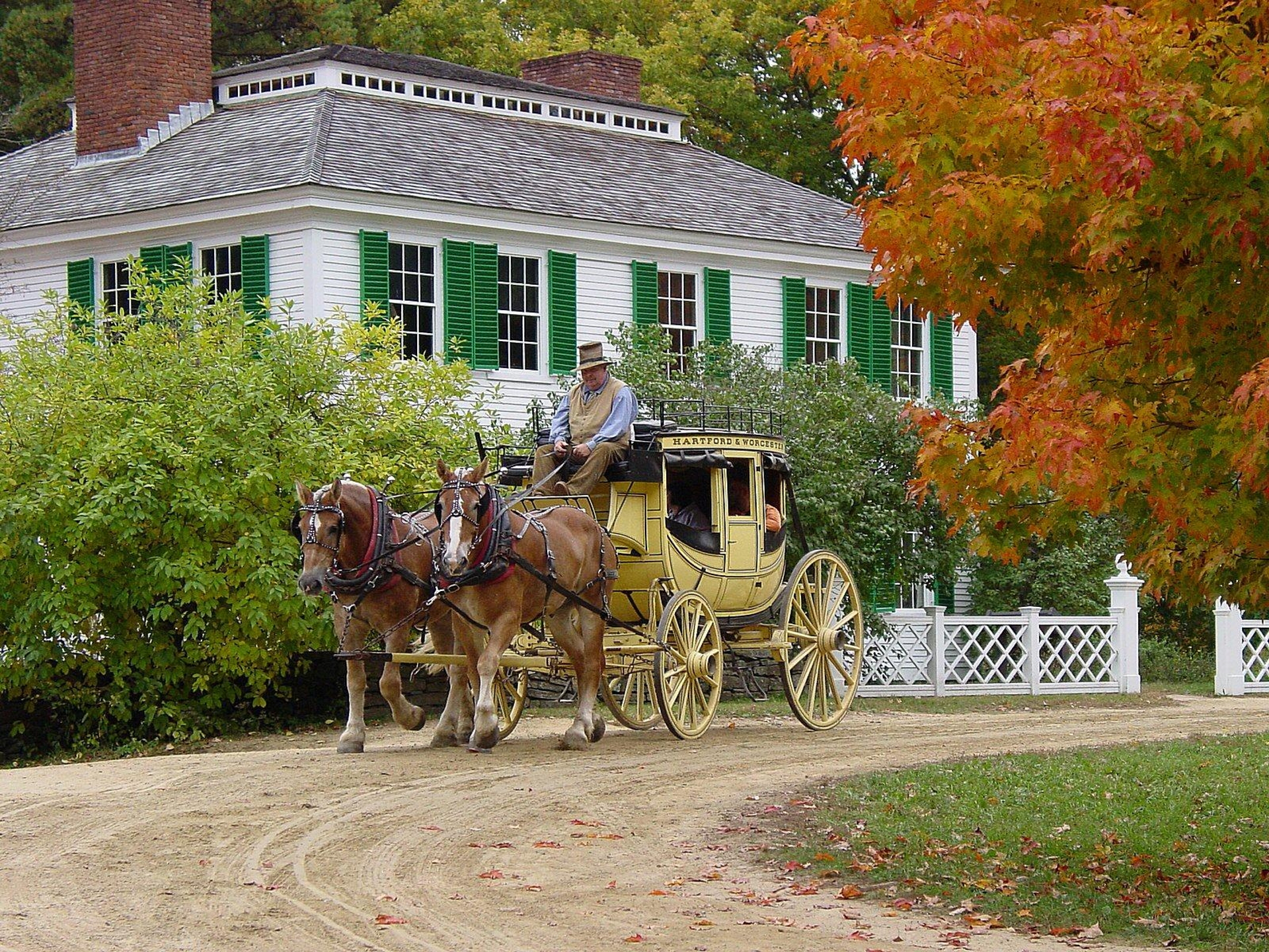 Old Sturbridge Village, reenactment settlement town of how the village used to live back in yesteryear