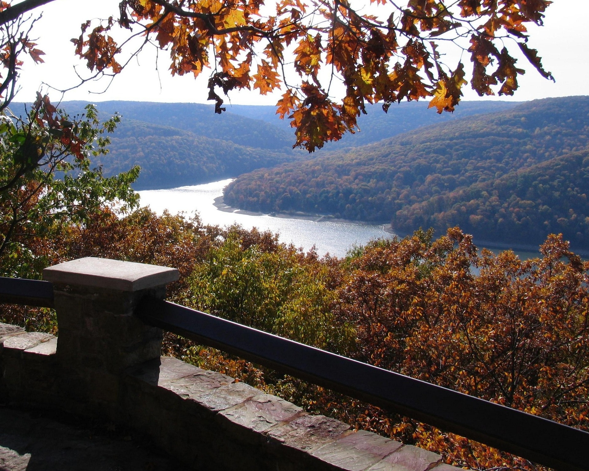 Scenic river Pocomos mountains in Pennsylvania
