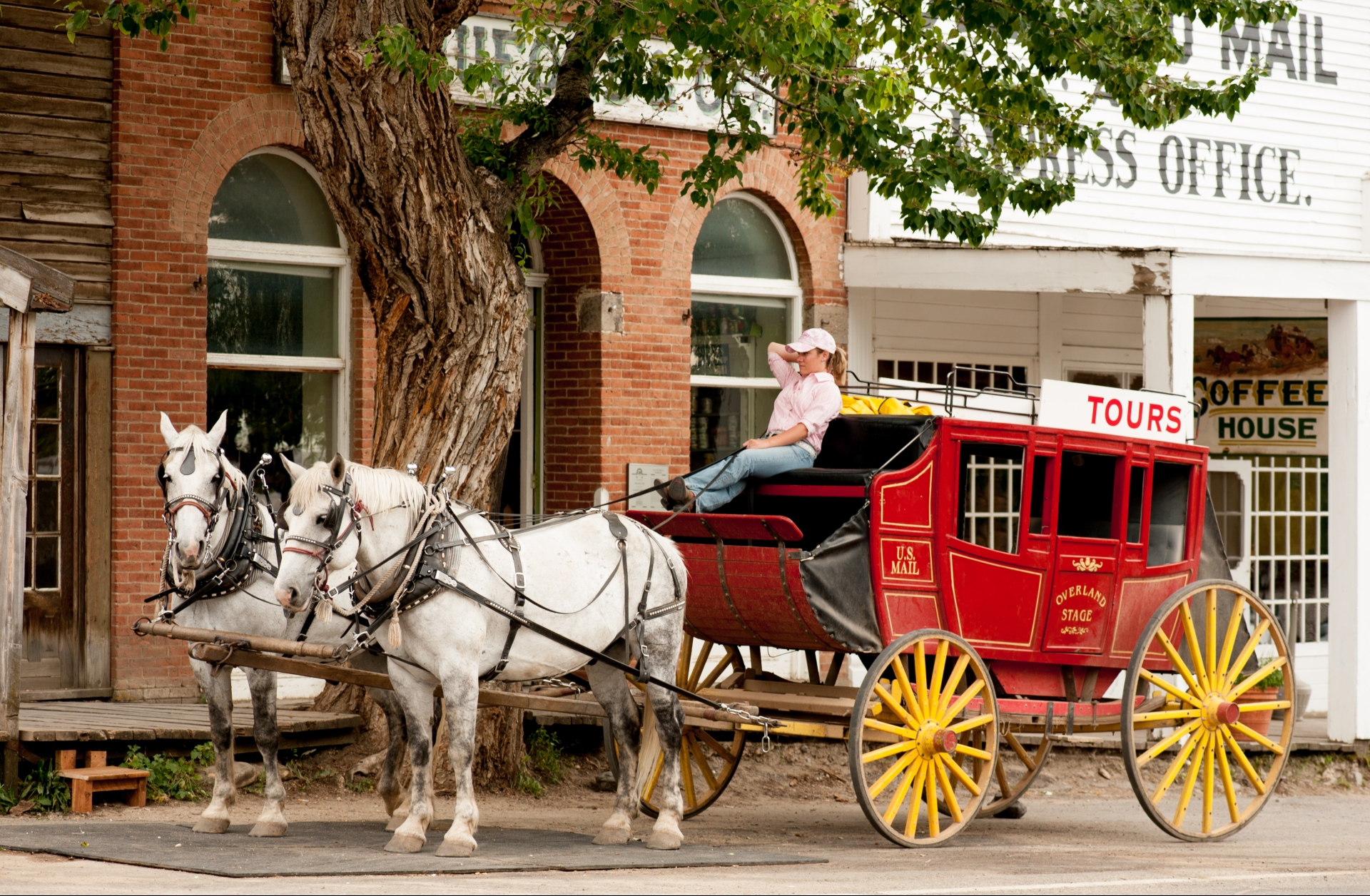 Virginia City 1860's Historic Town with a horse and cart