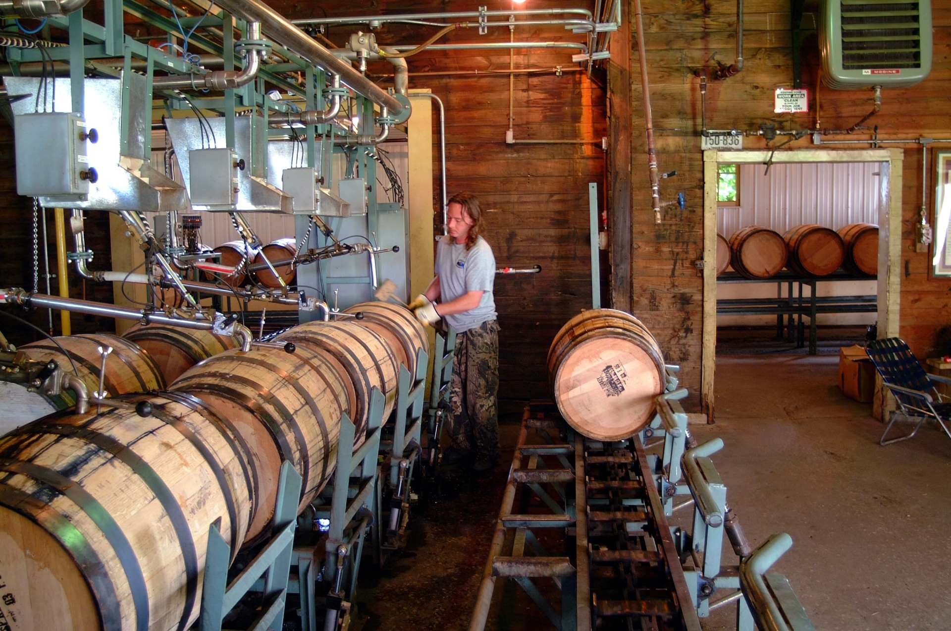 Wild-turkey-distillery - filling-barrels working hard