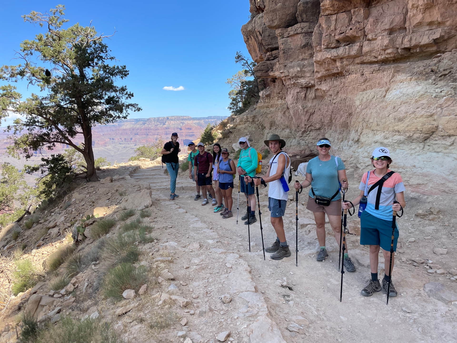 Hiking in the Grand Canyon in the South Rim