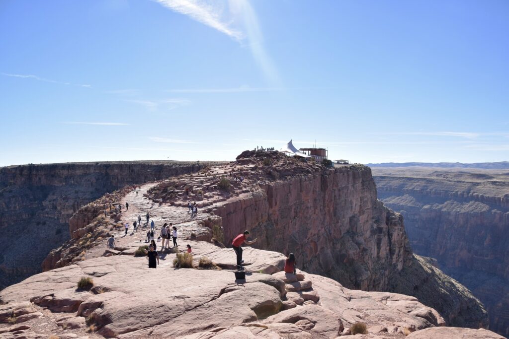 Grand Canyon Arizona top view of the rock viewing platform