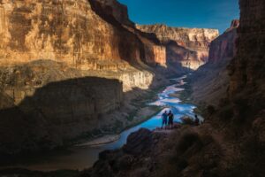 Grand Canyon National Park friends sharing the beauty of canyon and Colorado River