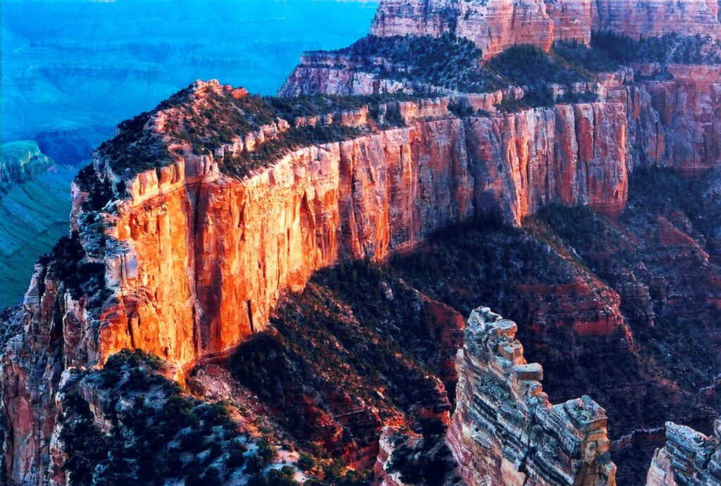Grand_Canyon_National_Park showing the stunning rock formation of the the canyon at sunset
