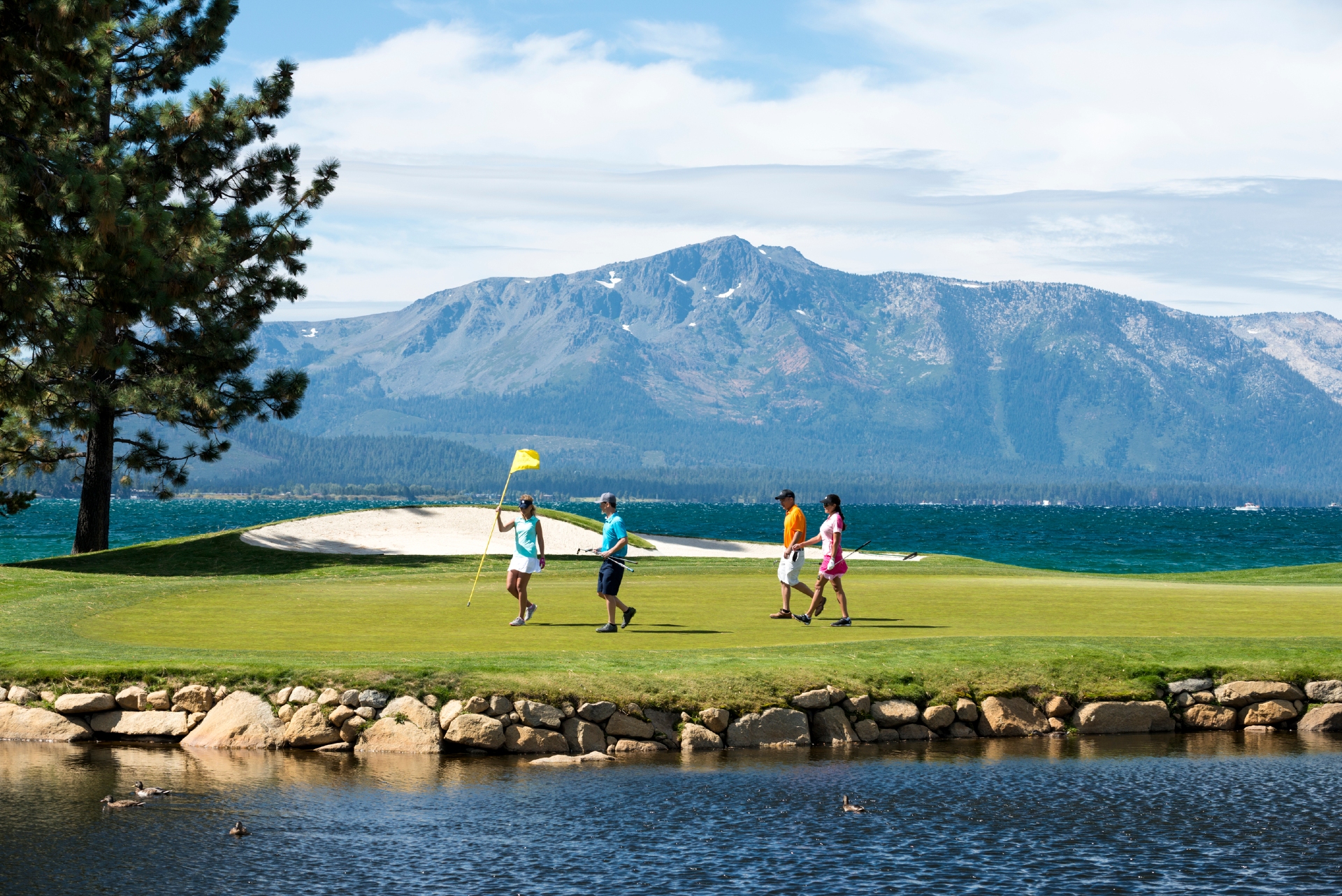 People walking Edgewood Tahoe Golf Course Credit Rachid Dahnoun and Lake Tahoe Visitors Authority