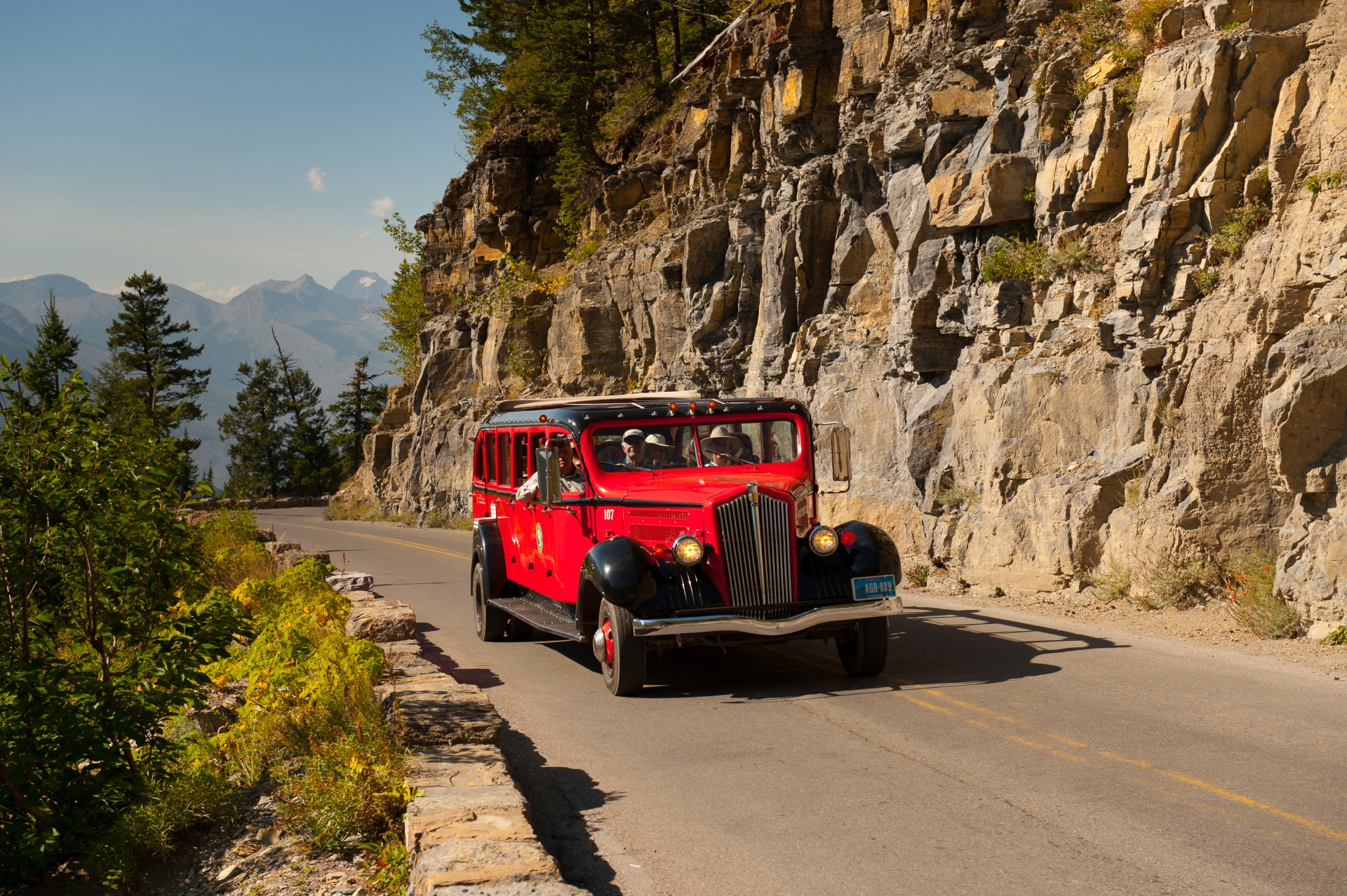 Red Jammer Bus - Glacier National Park
