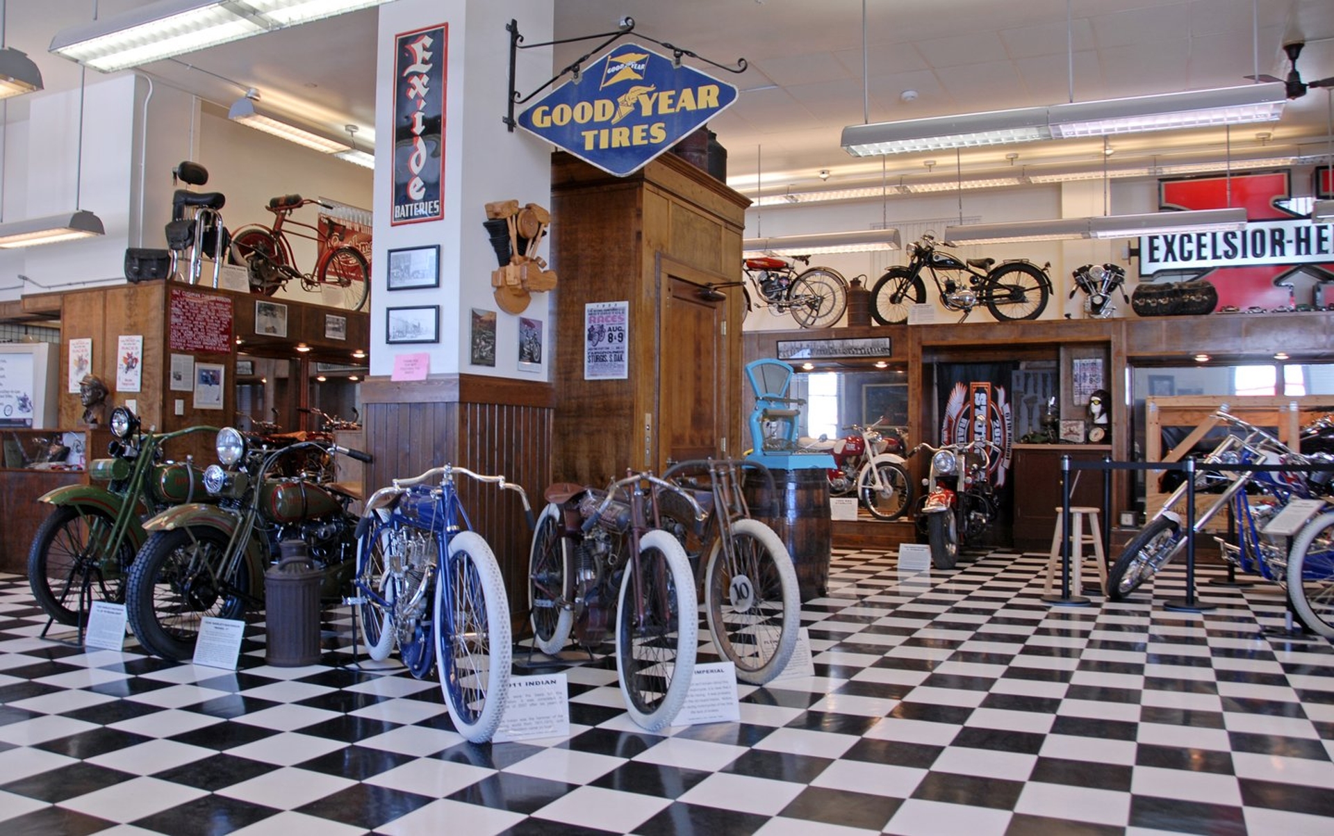 Sturgis Motorcycle Museum in South Dakota showing some of the motorcycles