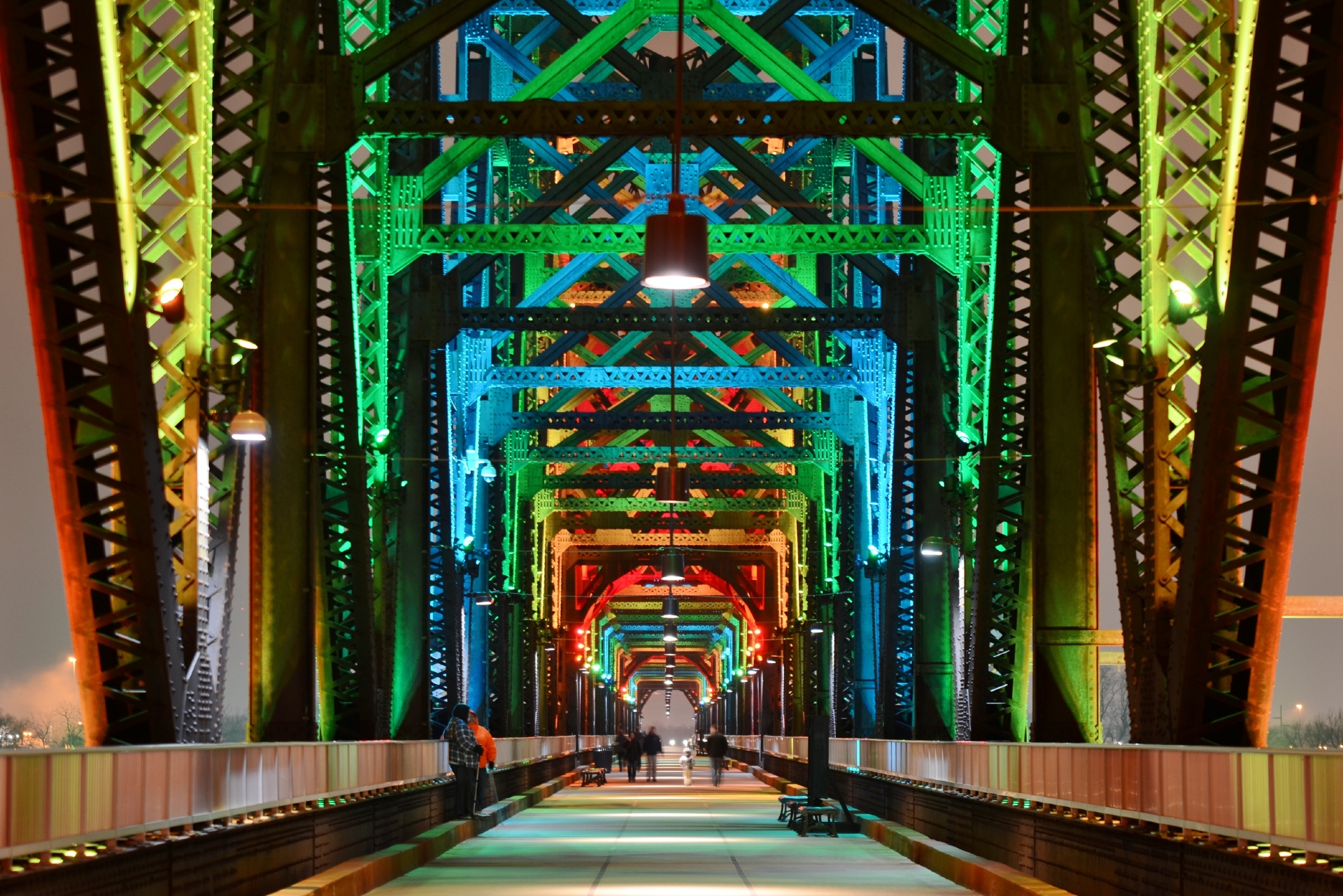 Big Four Bridge, Pedestrian, Night, Louisville Kentucky