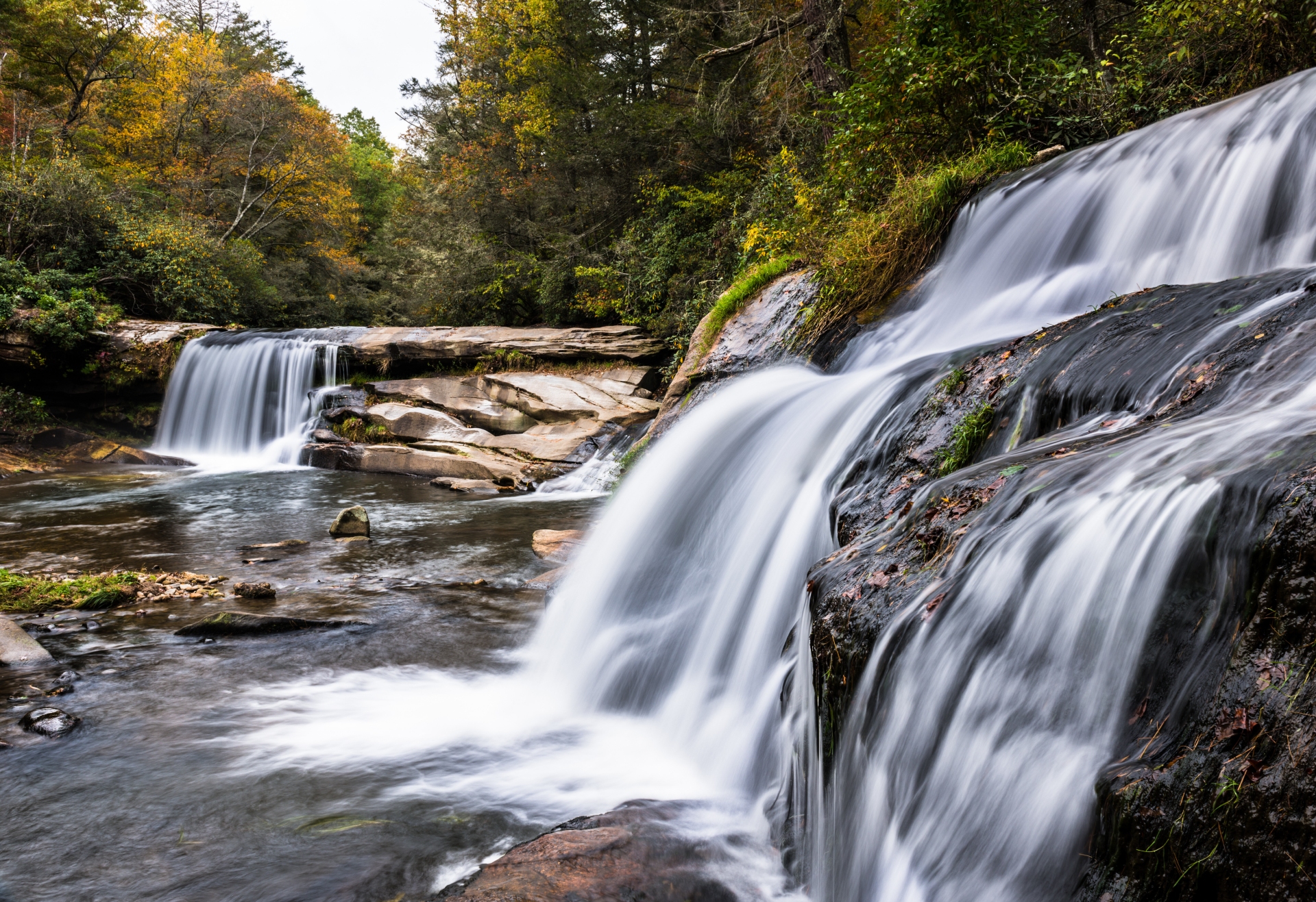 Mill Shoals French Broad Falls in the Fall Credit Visit North Carolina