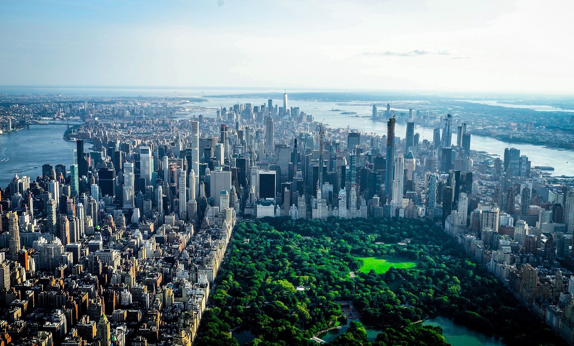 New York Central Park on a summers day overlooking the central park