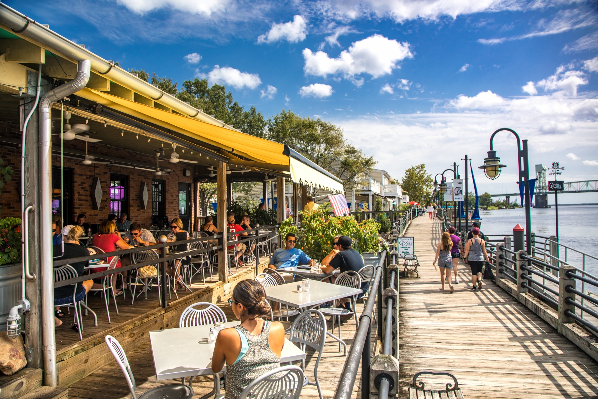 The George On the Riverwalk Restaurant Patio located on the Wilmington Riverwalk 3 Credit Visit North Carolina