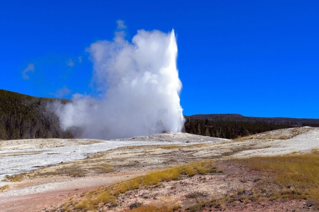 Yellowstones old faithful Wyoming Image by Mike Goad from Pixabay