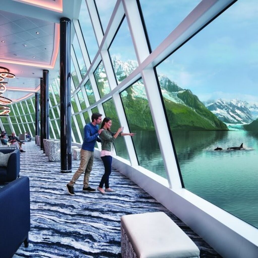 Alaska NCL Bliss AK observation lounge whales Credit NCL
