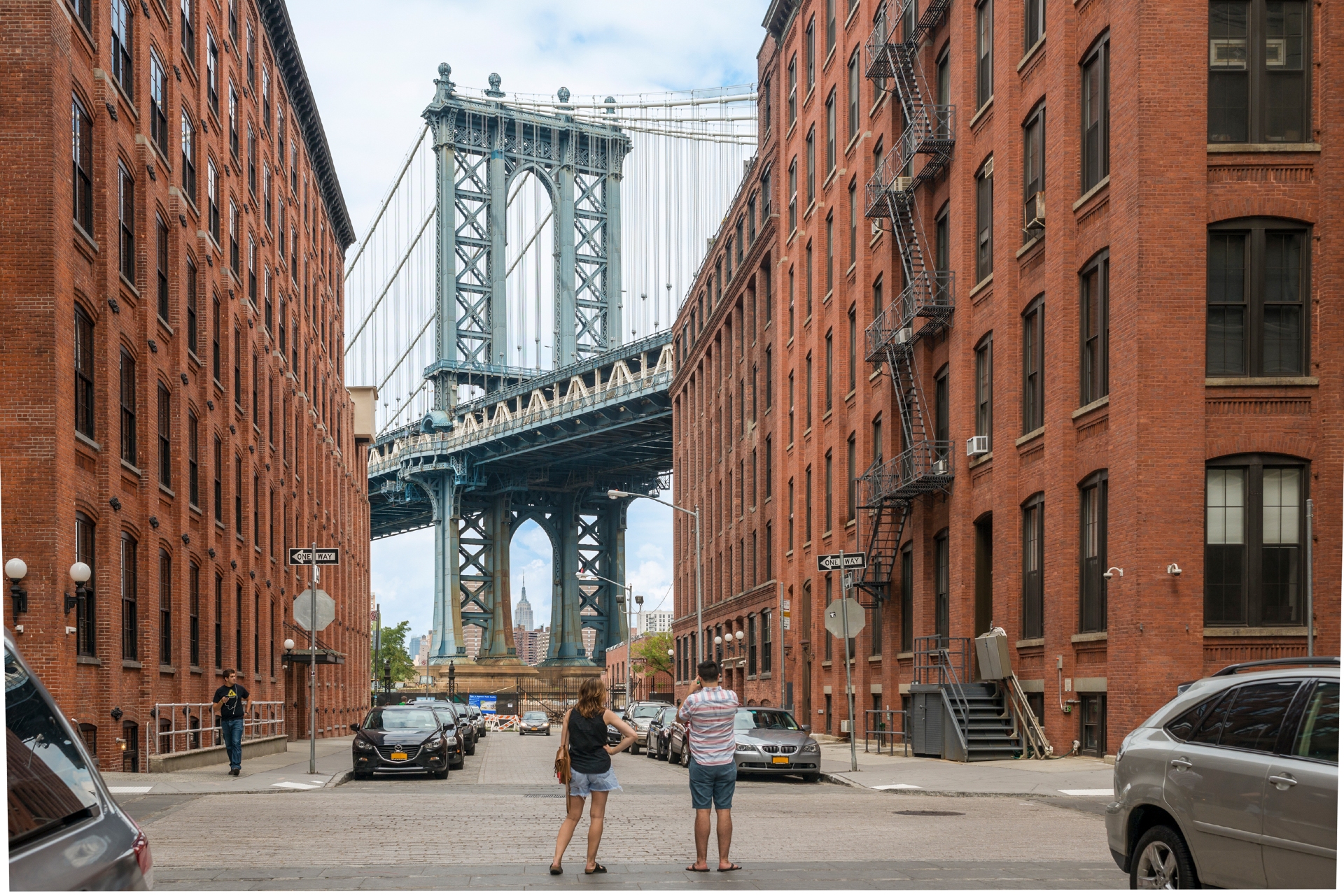 Dumbo in Brooklyn New York showing the cobbled streets