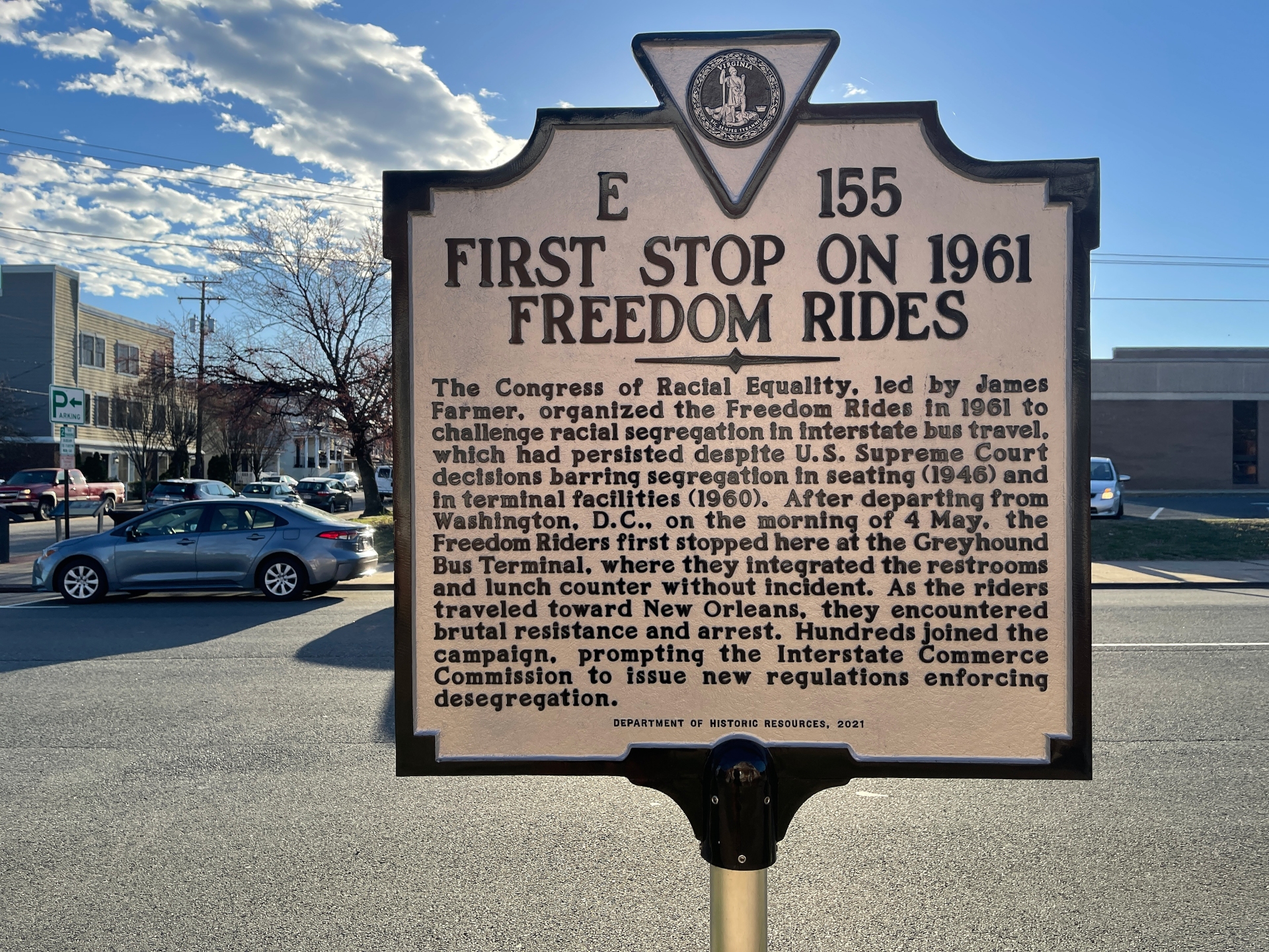 Freedom Rides 1st stop - Fredericksburg Civil Rights Trail