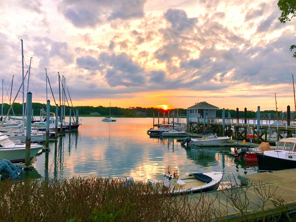 Connecticut Marina at sunset